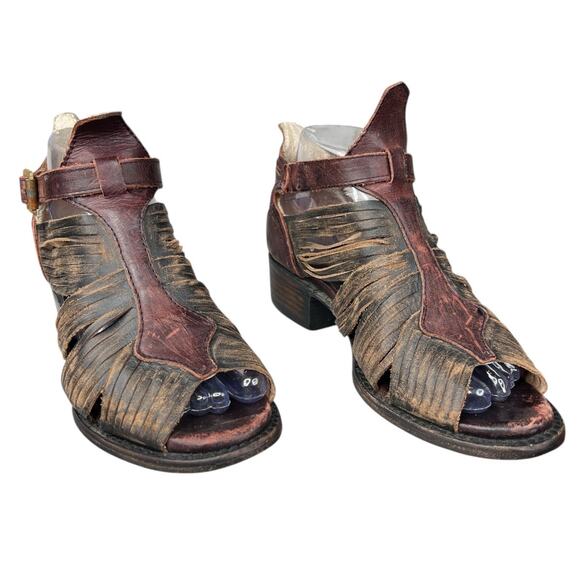 Freebird By Steven Women’s Arrow Brown Distressed Huarache Sandal Size US 7 - Picture 5 of 12